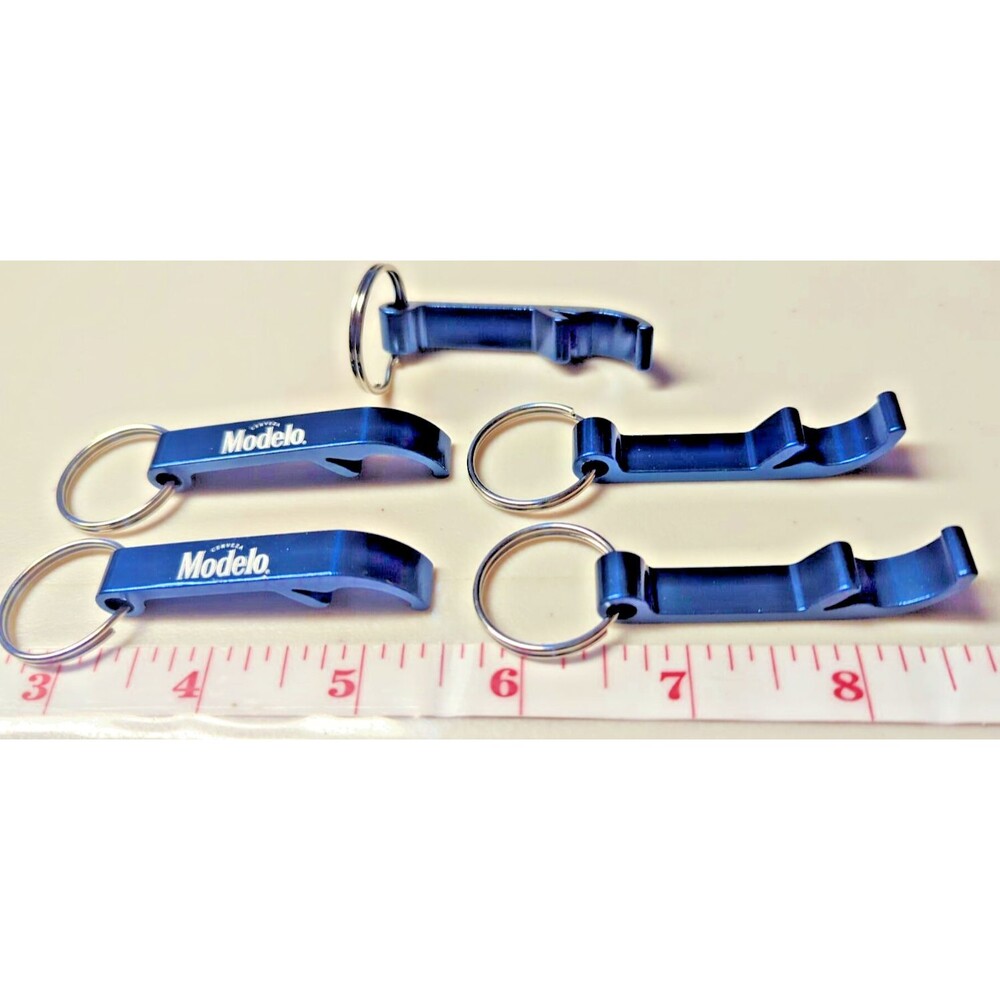 Modelo Especial 10‑Pack Blue Key Chain Beer Bottle Openers, Solid Aluminum